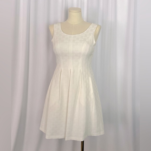 Nine West Textured Fit and Flare Ivory Women's Dress (656) - Picture 1 of 16